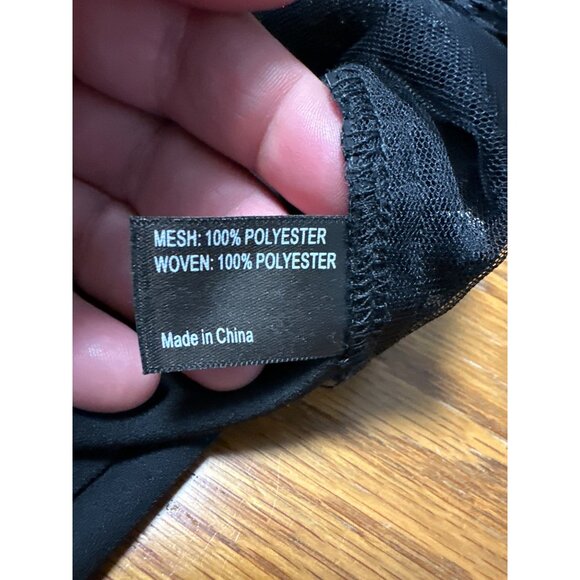 Lane Bryant Sheer Black Sequin Front Cap Sleeve Popover Top Size 14 - Picture 5 of 7